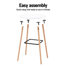 Load image into Gallery viewer, Artiss Bar Table Round Counter Kitchen Dining Desk Pub 98cm Height Wood White
