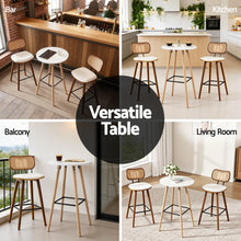 Load image into Gallery viewer, Artiss Bar Table Round Counter Kitchen Dining Desk Pub 98cm Height Wood White
