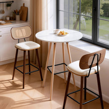 Load image into Gallery viewer, Artiss Bar Table Round Counter Kitchen Dining Desk Pub 98cm Height Wood White
