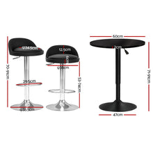 Load image into Gallery viewer, Artiss Bar Table and Stools Set Dining Desk Kitchen Chairs Cafe Pub
