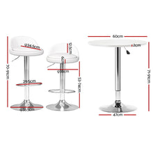 Load image into Gallery viewer, Artiss Bar Table and Stools Set Dining Desk Kitchen Chairs Cafe Pub
