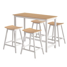 Load image into Gallery viewer, Artiss Bar Table and Stools Set Dining Desk Solid Wood Kitchen Chairs Cafe Pub
