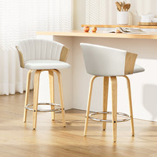 Load image into Gallery viewer, Artiss Bar Stools Kitchen Leather Barstools Swivel Counter Chairs x2
