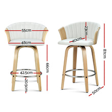 Load image into Gallery viewer, Artiss Bar Stools Kitchen Leather Barstools Swivel Counter Chairs x2
