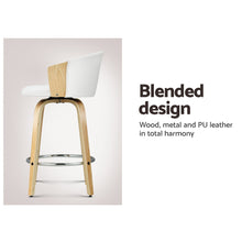 Load image into Gallery viewer, Artiss Bar Stools Kitchen Leather Barstools Swivel Counter Chairs x2
