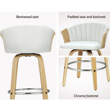 Load image into Gallery viewer, Artiss Bar Stools Kitchen Leather Barstools Swivel Counter Chairs x2

