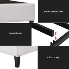 Load image into Gallery viewer, Artiss Bed Frame Double Size Metal Grey MASON - The White Mall
