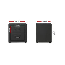 Load image into Gallery viewer, Artiss 2X Bedside Table 2 Drawers Fabric - CADEN Charcoal
