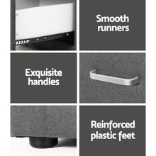 Load image into Gallery viewer, Artiss Bedside Table 2 Drawers Fabric - CADEN Grey
