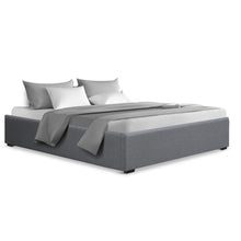 Load image into Gallery viewer, Artiss Bed Frame Queen Size Gas Lift Base Grey TOKI - The White Mall
