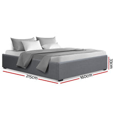 Load image into Gallery viewer, Artiss Bed Frame Queen Size Gas Lift Base Grey TOKI - The White Mall
