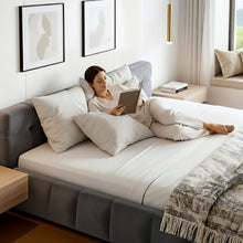 Load image into Gallery viewer, Artiss Queen Size Bed Frame Plush Soft Headboard Velvet Platform Base for Modern Bedrooms Grey - The White Mall

