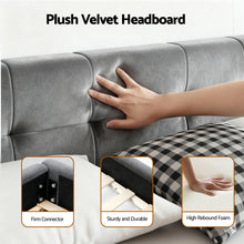 Load image into Gallery viewer, Artiss Queen Size Bed Frame Plush Soft Headboard Velvet Platform Base for Modern Bedrooms Grey - The White Mall
