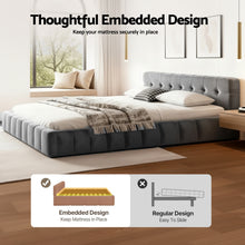 Load image into Gallery viewer, Artiss Queen Size Bed Frame Plush Soft Headboard Velvet Platform Base for Modern Bedrooms Grey - The White Mall
