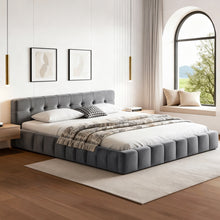 Load image into Gallery viewer, Artiss Queen Size Bed Frame Plush Soft Headboard Velvet Platform Base for Modern Bedrooms Grey - The White Mall
