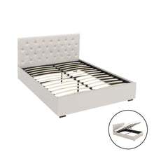 Load image into Gallery viewer, Artiss Bed Frame Queen Size Gas Lift Beige VILA - The White Mall
