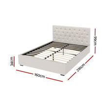 Load image into Gallery viewer, Artiss Bed Frame Queen Size Gas Lift Beige VILA - The White Mall
