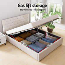 Load image into Gallery viewer, Artiss Bed Frame Queen Size Gas Lift Beige VILA - The White Mall
