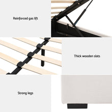 Load image into Gallery viewer, Artiss Bed Frame Queen Size Gas Lift Beige VILA - The White Mall
