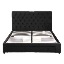 Load image into Gallery viewer, Artiss Queen Bed Frame Storage Charging Station Upholstered 3 Drawers USB Type - C - The White Mall

