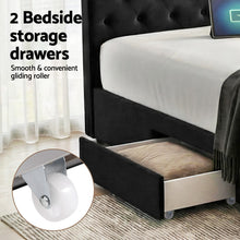 Load image into Gallery viewer, Artiss Queen Bed Frame Storage Charging Station Upholstered 3 Drawers USB Type - C - The White Mall

