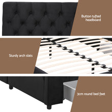 Load image into Gallery viewer, Artiss Queen Bed Frame Storage Charging Station Upholstered 3 Drawers USB Type - C - The White Mall
