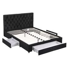 Load image into Gallery viewer, Artiss Queen Bed Frame Storage Charging Station Upholstered 3 Drawers USB Type - C - The White Mall
