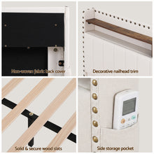 Load image into Gallery viewer, Artiss King Upholstered Bed Frame with Shelf Storage Drawers Charging Station Mood Lighting Linen - The White Mall
