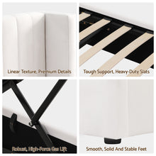 Load image into Gallery viewer, Artiss Double Bed Frame with Gaslift Storage USB Type-C Charging Ports Velvet Upholstery White
