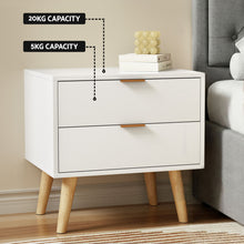 Load image into Gallery viewer, Artiss Upholstered Queen Gas Lift Storage Bed Frame with 2-Drawer Bedside Table Set
