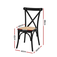 Load image into Gallery viewer, Artiss 2x Dining Chairs Rattan Wooden Kitchen Accent Chair Cafe Lounge Rubber Wood
