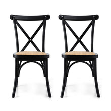 Load image into Gallery viewer, Artiss 2x Dining Chairs Rattan Wooden Kitchen Accent Chair Cafe Lounge Rubber Wood
