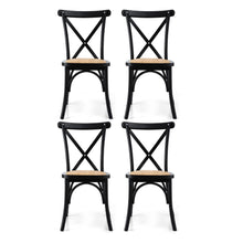 Load image into Gallery viewer, Artiss 4x Dining Chairs Rattan Wooden Kitchen Accent Chair Cafe Lounge Rubber Wood
