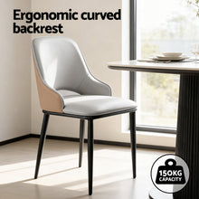 Load image into Gallery viewer, Artiss 2x Dining Chairs Hollow PU Leather Kitchen Lounge Cafe Accent Chair Grey
