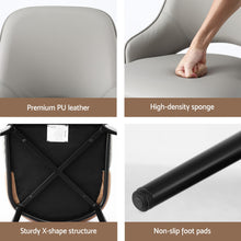 Load image into Gallery viewer, Artiss 2x Dining Chairs Hollow PU Leather Kitchen Lounge Cafe Accent Chair Grey
