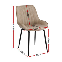 Load image into Gallery viewer, Artiss 2x Dining Chairs Retro PU Leather Kitchen Lounge Cafe Accent Chair Khaki
