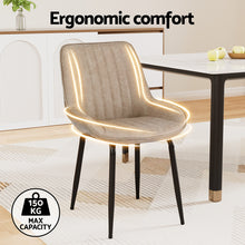 Load image into Gallery viewer, Artiss 2x Dining Chairs Retro PU Leather Kitchen Lounge Cafe Accent Chair Khaki
