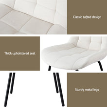 Load image into Gallery viewer, Artiss 2x Dining Chairs Velvet Tufted Kitchen Lounge Cafe Accent Chair Beige
