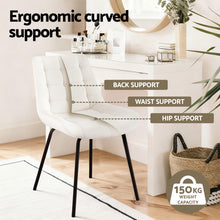 Load image into Gallery viewer, Artiss 4x Dining Chairs Velvet Tufted Kitchen Lounge Cafe Accent Chair Beige
