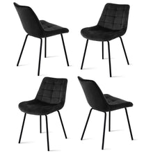 Load image into Gallery viewer, Artiss 4x Dining Chairs Velvet Tufted Kitchen Lounge Cafe Accent Chair Black
