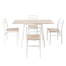 Load image into Gallery viewer, Artiss Dining Table and Chairs Set 5pcs Foldable Kitchen Furniture Natural White
