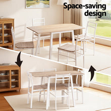 Load image into Gallery viewer, Artiss Dining Table and Chairs Set 5pcs Foldable Kitchen Furniture Natural White
