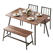 Load image into Gallery viewer, Artiss Dining Table and Chairs Set of 4 Bench Kitchen Furniture Rustic Brown
