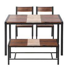 Load image into Gallery viewer, Artiss Dining Table and Chairs Set of 4 Bench Kitchen Furniture Rustic Brown
