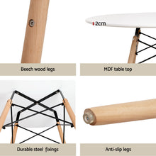 Load image into Gallery viewer, 1 Artiss Dining Table and 4 Chairs Set Round White

