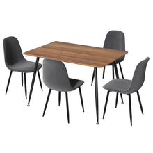 Load image into Gallery viewer, 1 Artiss Dining Table and 4 Chairs Set Grey Metal
