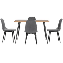 Load image into Gallery viewer, 1 Artiss Dining Table and 4 Chairs Set Grey Metal
