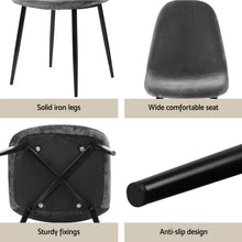 Load image into Gallery viewer, 1 Artiss Dining Table and 4 Chairs Set Grey Metal
