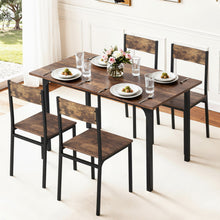 Load image into Gallery viewer, Artiss Dining Table and Chairs Set of 5 Compact Kitchen Furniture Rustic Brown
