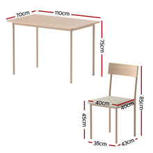 Load image into Gallery viewer, Artiss Dining Table and Chairs Set of 5 Compact Kitchen Furniture Natural Beige

